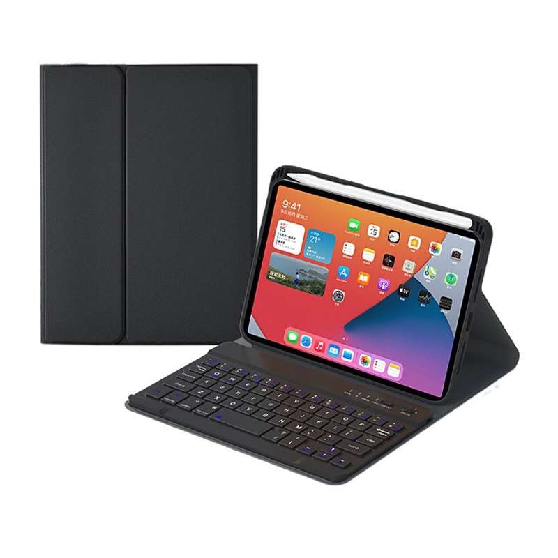 HK006 Square Keys Detachable Bluetooth Keyboard Leather Tablet Case with Holder for iPad mini 6(Ligh