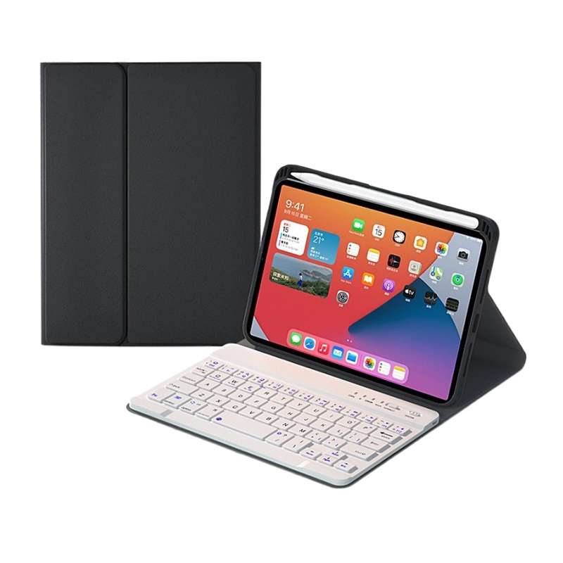 HK006 Square Keys Detachable Bluetooth Keyboard Leather Tablet Case with Holder for iPad mini 6(Ligh
