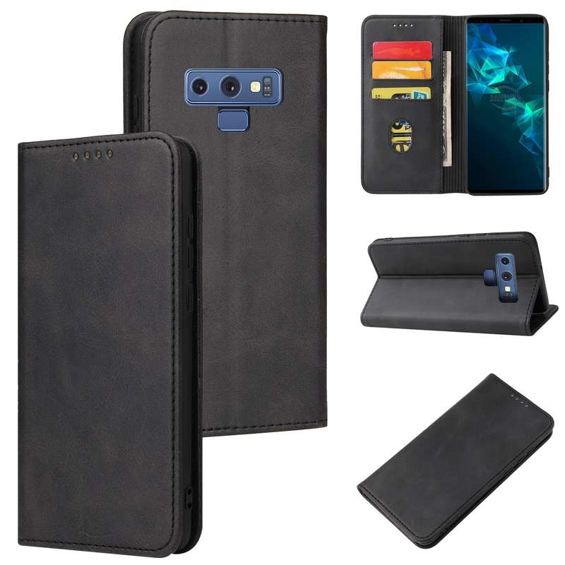 For Samsung Galaxy Note9 Calf Texture Magnetic Horizontal Flip Leather Case with Holder & Card Slots