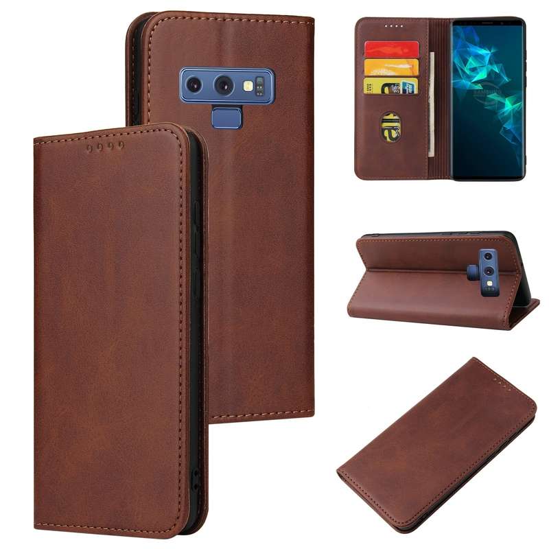 For Samsung Galaxy Note9 Calf Texture Magnetic Horizontal Flip Leather Case with Holder & Card Slots