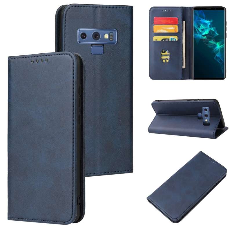 For Samsung Galaxy Note9 Calf Texture Magnetic Horizontal Flip Leather Case with Holder & Card Slots