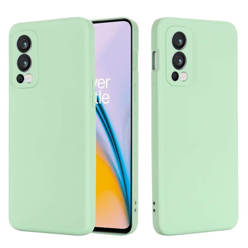 For OnePlus Nord 2 5G Solid Color Liquid Silicone Shockproof Full Coverage Protective Case(Green)