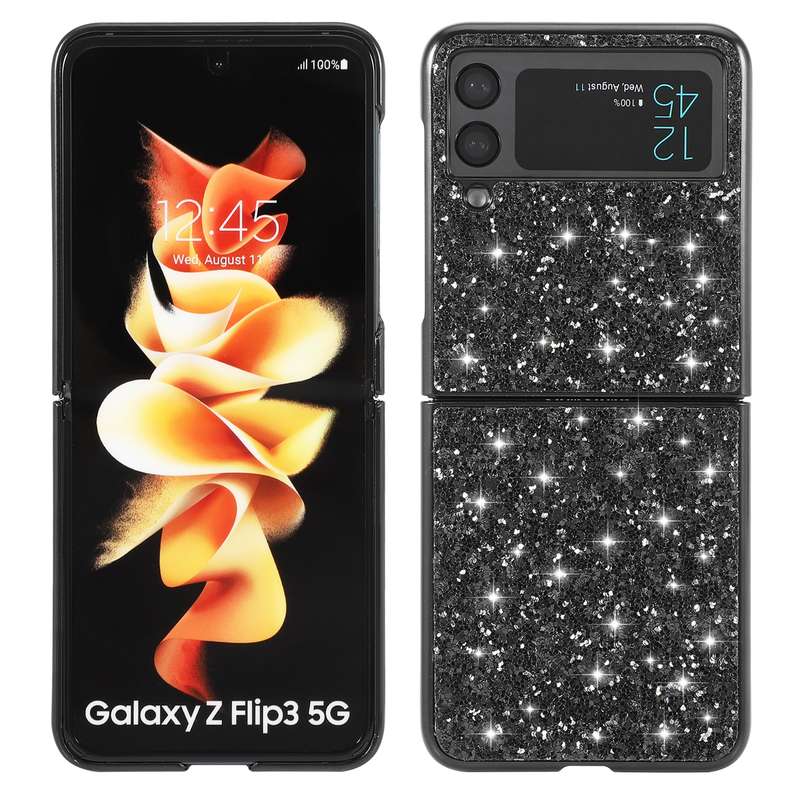 For Samsung Galaxy Z Flip3 5G Glitter Powder Shockproof TPU Protective Case(Rose Gold)