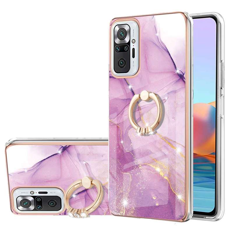 For Xiaomi Redmi Note 10 Pro / Note 10 Pro Max Electroplating Marble Pattern IMD TPU Shockproof Case