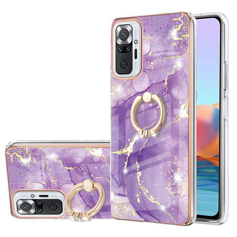 For Xiaomi Redmi Note 10 Pro / Note 10 Pro Max Electroplating Marble Pattern IMD TPU Shockproof Case