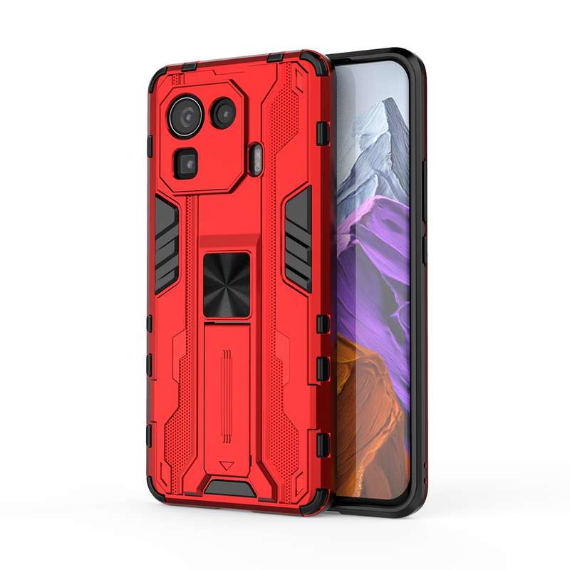 For Xiaomi Mi 11 Pro Supersonic PC + TPU Shock-proof Protective Case with Holder(Red)