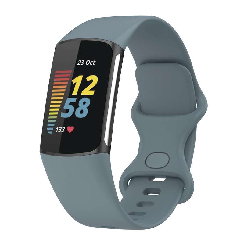For Fitbit Charge 5 Silicone Watch Band, Size:L(Lavender Purple)