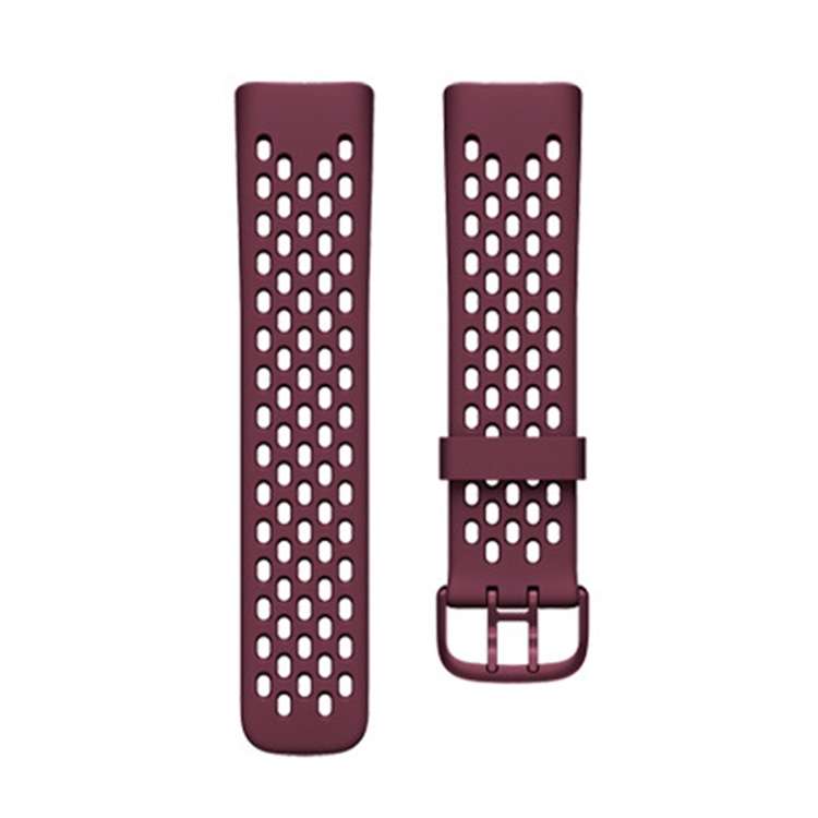 For Fitbit Charge 5 Silicone Hole Watch Band(Rock Grey)