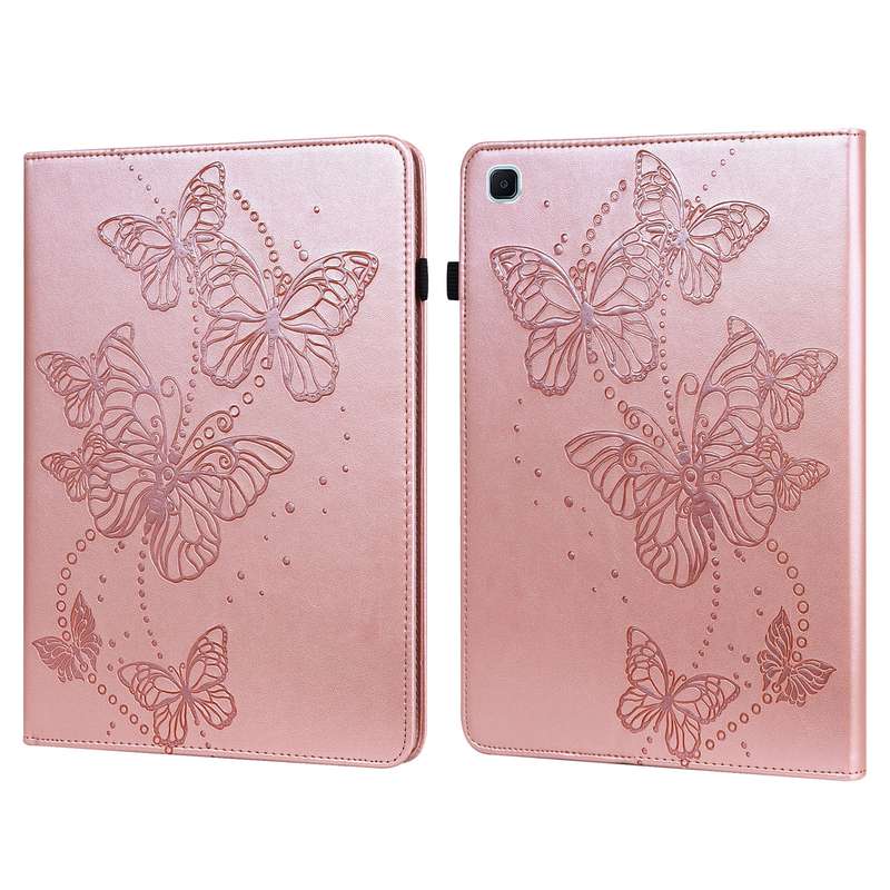 For Samsung Galaxy Tab A 10.1 (2019) T510 Embossed Butterfly Pattern Horizontal Flip Leather Tablet