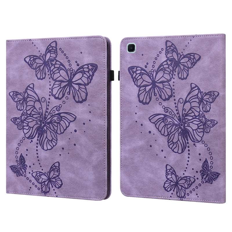 For Samsung Galaxy Tab S6 Lite P610/P615 Embossed Butterfly Pattern Horizontal Flip Leather Tablet C