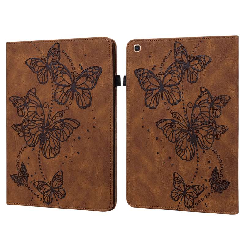 For Samsung Galaxy Tab A 10.1 (2019) T510 Embossed Butterfly Pattern Horizontal Flip Leather Tablet