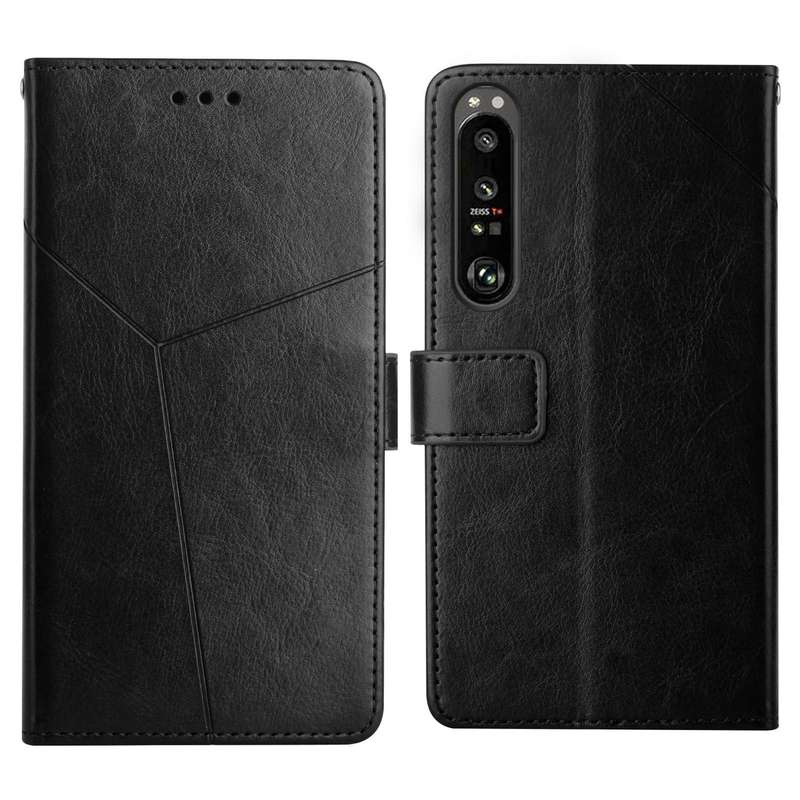 For Sony Xperia 1 III Y Stitching Horizontal Flip Leather Phone Case with Holder & Card Slots & Wall