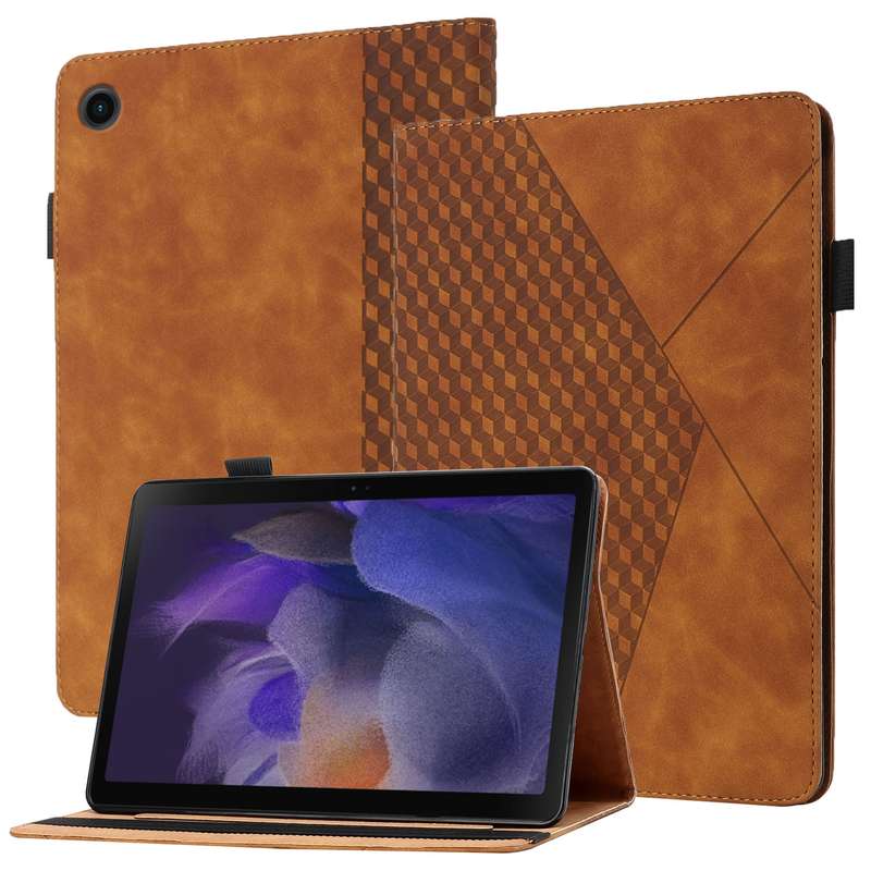 For Samsung Galaxy Tab A8 10.5 2021 X200/X205 Rhombus Skin Feel Horizontal Flip Tablet Leather Case