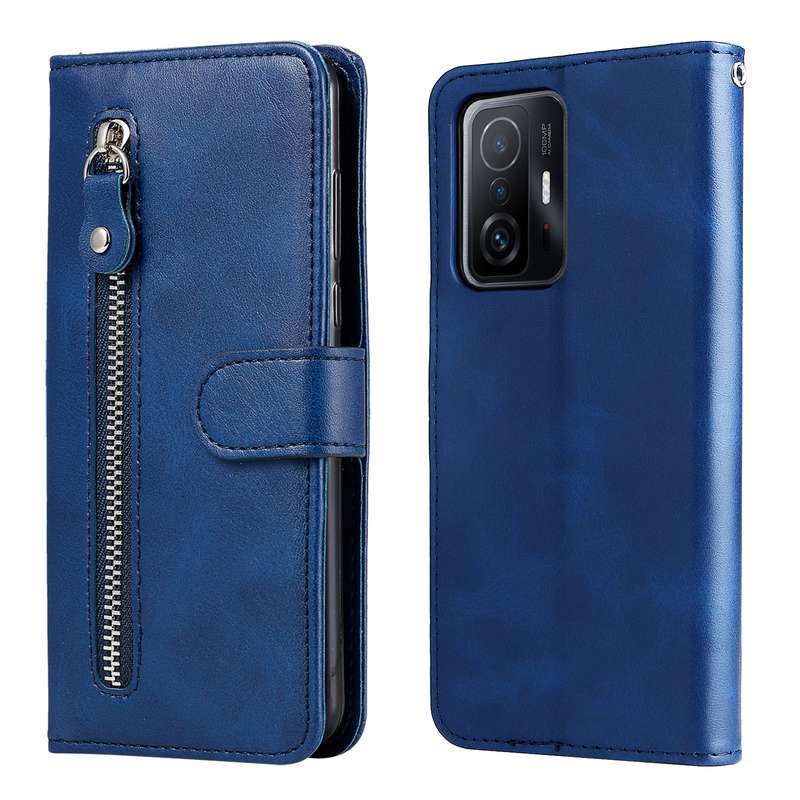 For Xiaomi 11T / 11T Pro Fashion Calf Texture Zipper Horizontal Flip Leather Phone Case(Brown)