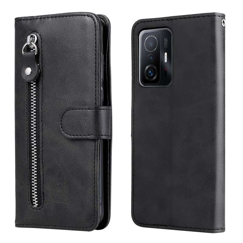 For Xiaomi 11T / 11T Pro Fashion Calf Texture Zipper Horizontal Flip Leather Phone Case(Brown)