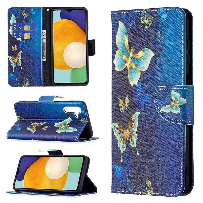 For Samsung Galaxy A13 5G Colored Drawing Pattern Horizontal Flip Phone Leather Case with Holder & C