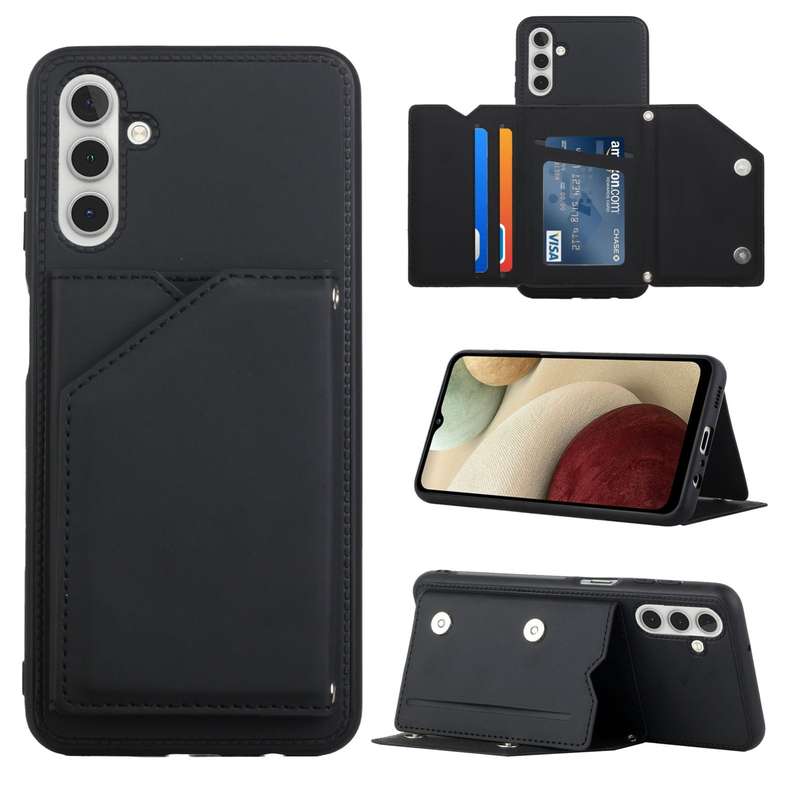 For Samsung Galaxy A13 5G Skin Feel PU + TPU + PC Back Cover Shockproof Phone Case with Card Slots &