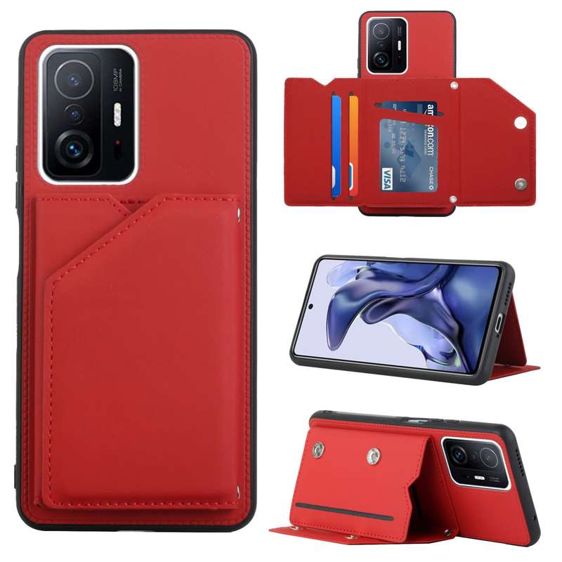 For Samsung Galaxy A13 5G Skin Feel PU + TPU + PC Back Cover Shockproof Phone Case with Card Slots &