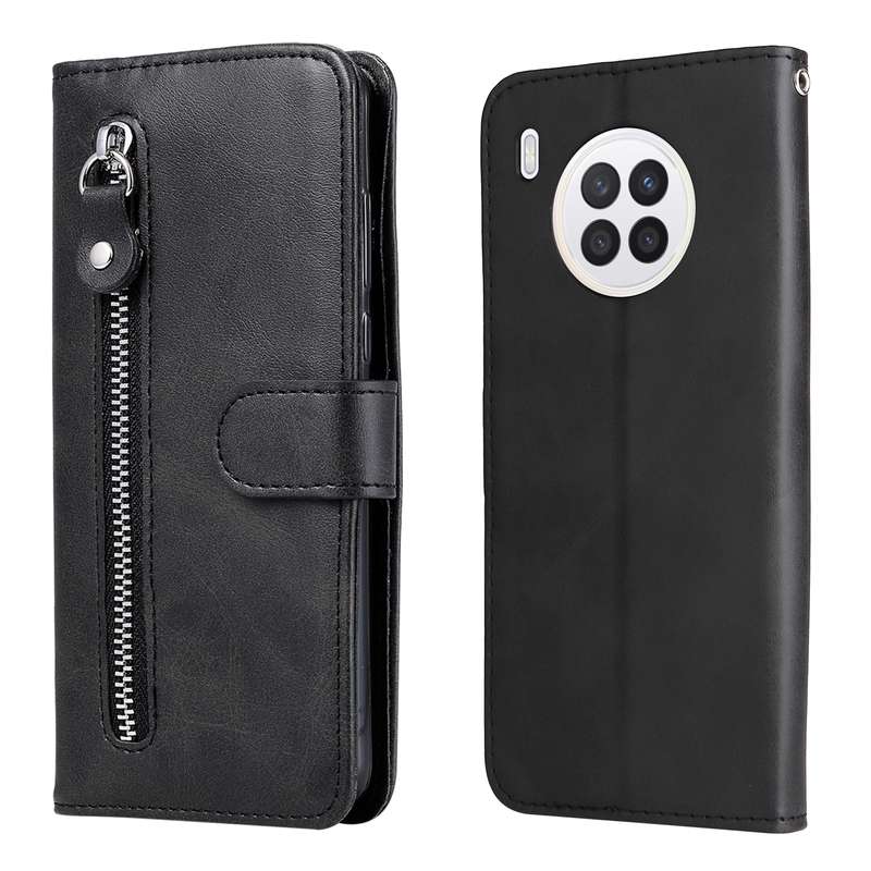 For Huawei nova 8i / Honor 50 Lite Calf Texture Zipper Horizontal Flip Leather Phone Case(Brown)