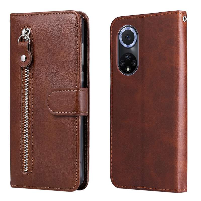 For Huawei nova 9 / Honor 50 5G Calf Texture Zipper Horizontal Flip Leather Phone Case(Rose Gold)
