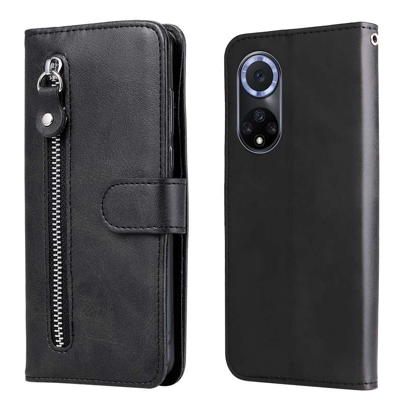 For Huawei nova 9 / Honor 50 5G Calf Texture Zipper Horizontal Flip Leather Phone Case(Rose Gold)