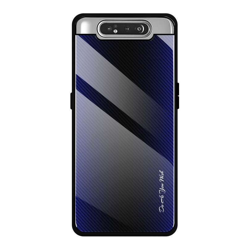 For Galaxy Note 9 Texture Gradient Glass Protective Case(Rose Red)