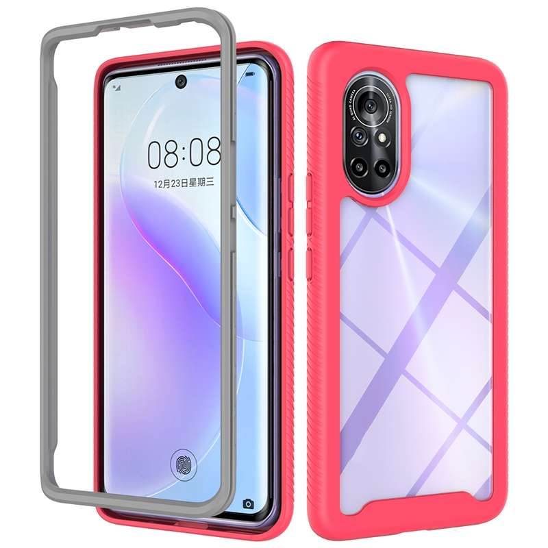 For OPPO A54 4G Shockproof High Transparency Two-color Gradual Change PC+TPU Candy Colors Phone Prot