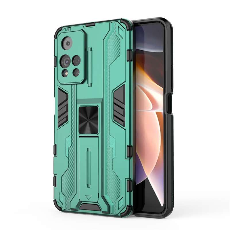 For Xiaomi Redmi Note 11 Pro Supersonic PC + TPU Shock-proof Phone Case with Holder(Silver)