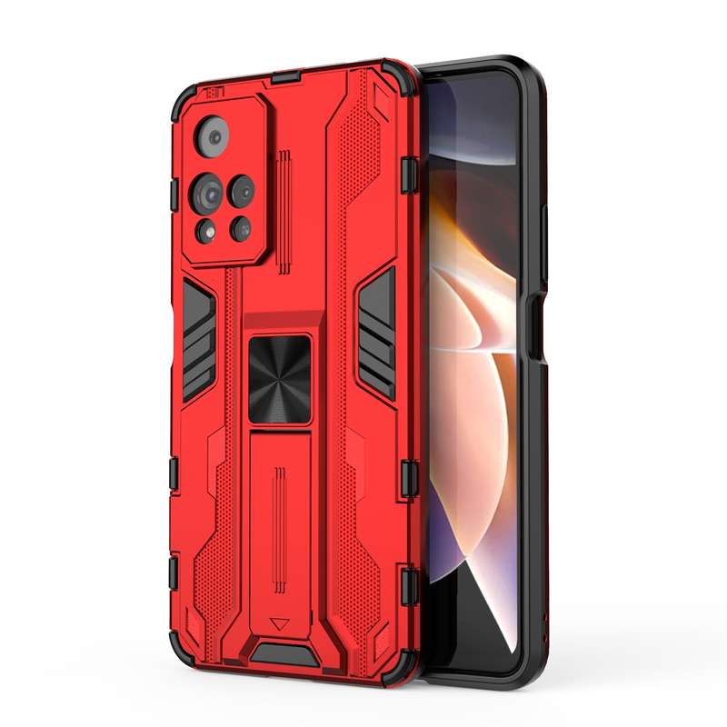 For Xiaomi Redmi Note 11 Pro Supersonic PC + TPU Shock-proof Phone Case with Holder(Silver)