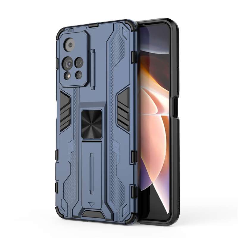 For Xiaomi Redmi Note 11 Pro Supersonic PC + TPU Shock-proof Phone Case with Holder(Silver)