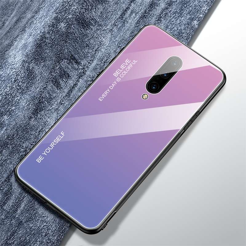 For OnePlus 7 Pro Gradient Color Glass Case(Blue)