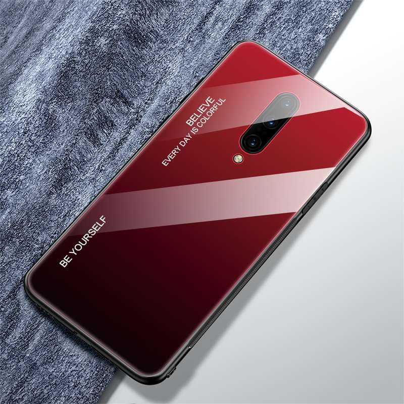 For OnePlus 7 Pro Gradient Color Glass Case(Blue)