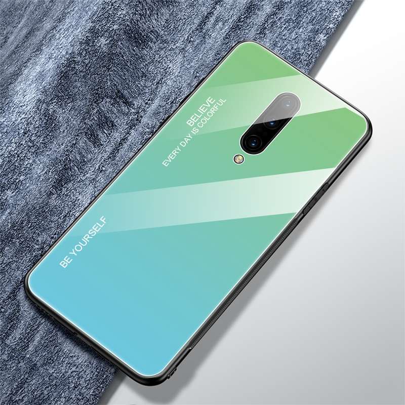 For OnePlus 7 Pro Gradient Color Glass Case(Blue)