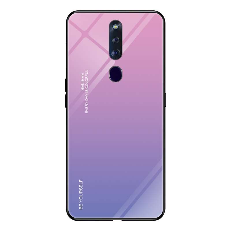 For OPPO Reno Gradient Color Glass Case(Blue)