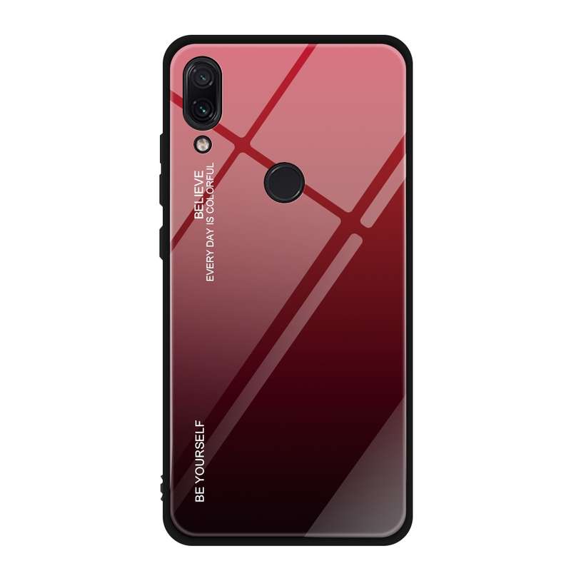 For Xiaomi Redmi Note 7 Gradient Color Glass Case(Purple)