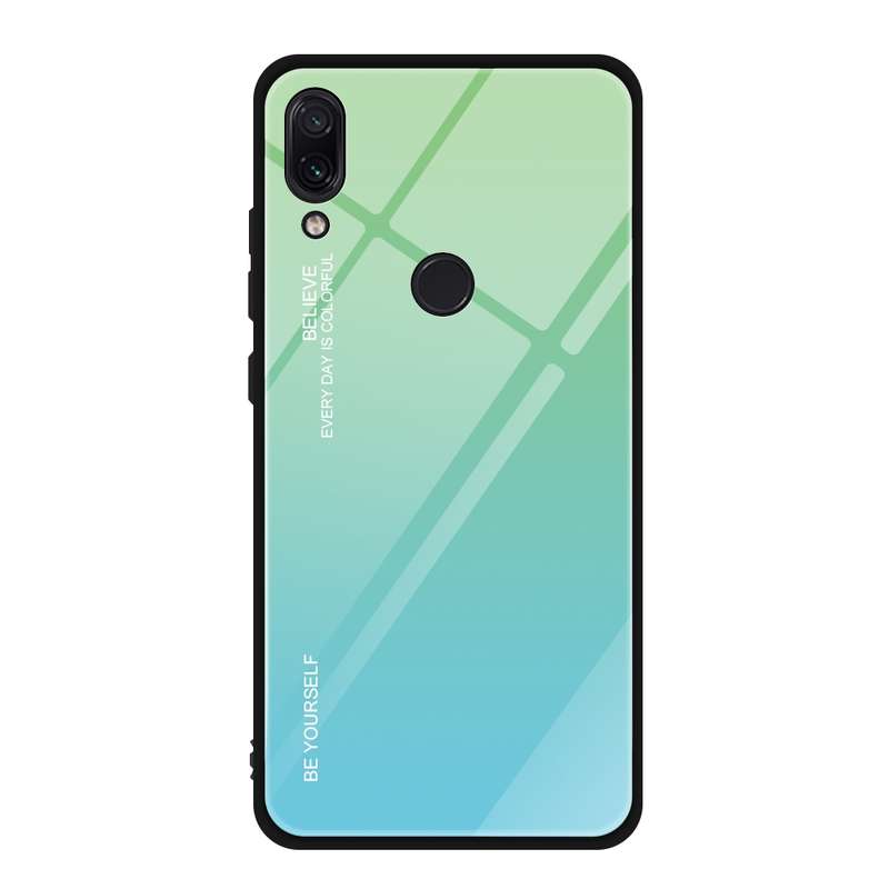 For Xiaomi Redmi Note 7 Gradient Color Glass Case(Purple)