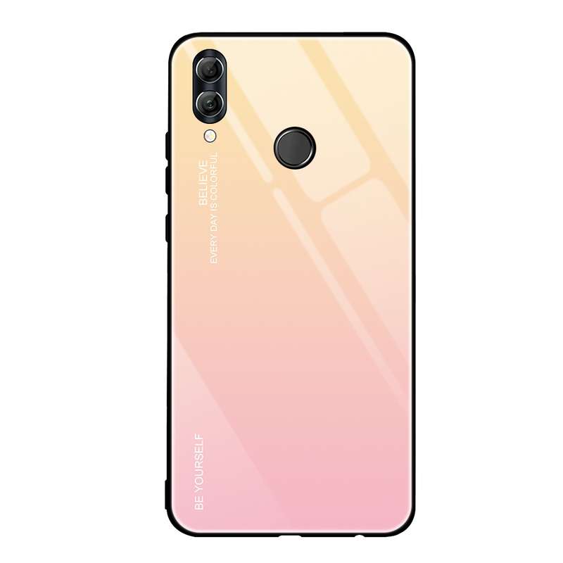 For Huawei Honor 10 Lite Gradient Color Glass Case(Red)