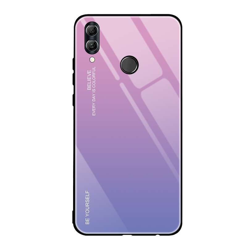 For Huawei Honor 10 Lite Gradient Color Glass Case(Red)