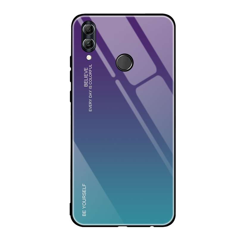 For Huawei Honor 10 Lite Gradient Color Glass Case(Red)