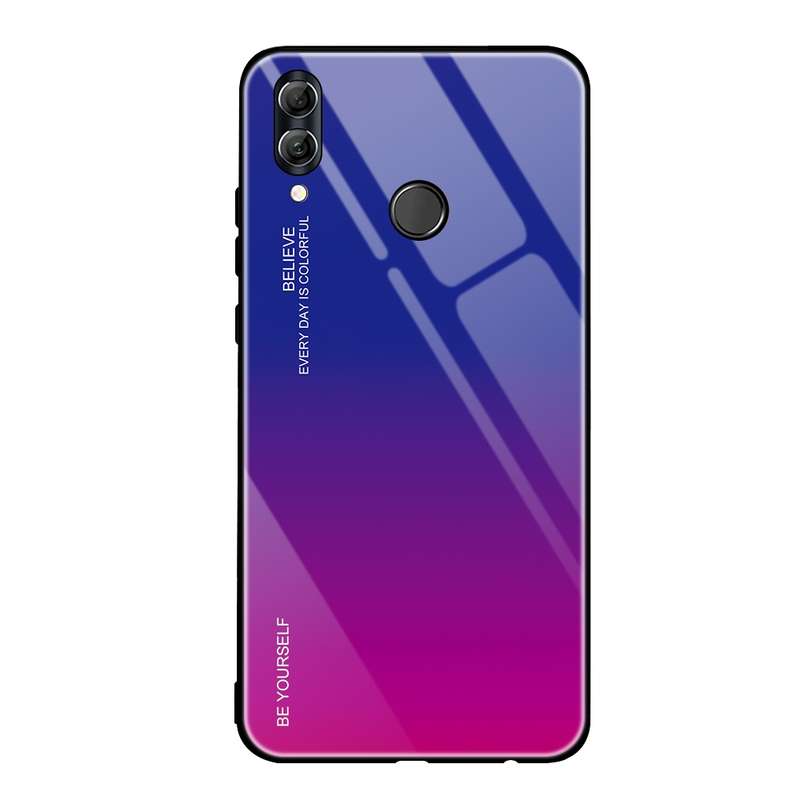 For Huawei Honor 10 Lite Gradient Color Glass Case(Red)