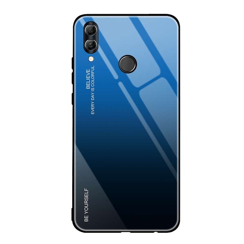 For Huawei Honor 10 Lite Gradient Color Glass Case(Red)