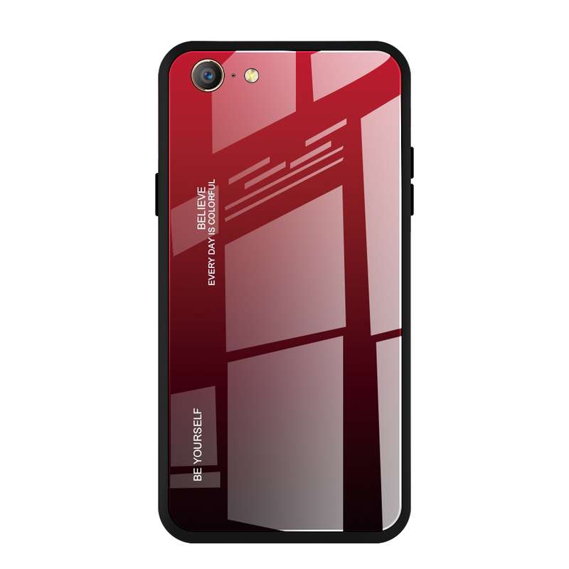 For OPPO A57 / A39 Gradient Color Glass Case(Blue)