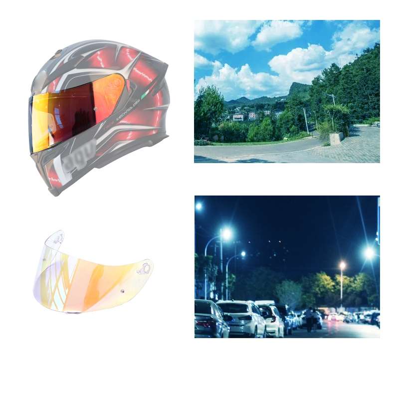 Motorcycle Helmet Visor Anti-UV Wind Shield Lens For AGV K1 / K3SV / K5(Aurora Red)
