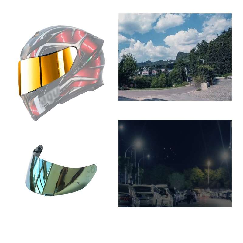 Motorcycle Helmet Visor Anti-UV Wind Shield Lens For AGV K1 / K3SV / K5(Electroplated Gold)