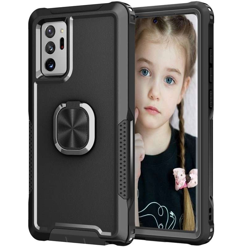 For Samsung Galaxy Note10+ 3 in 1 PC + TPU Phone Case with Ring Holder(Mint Green)