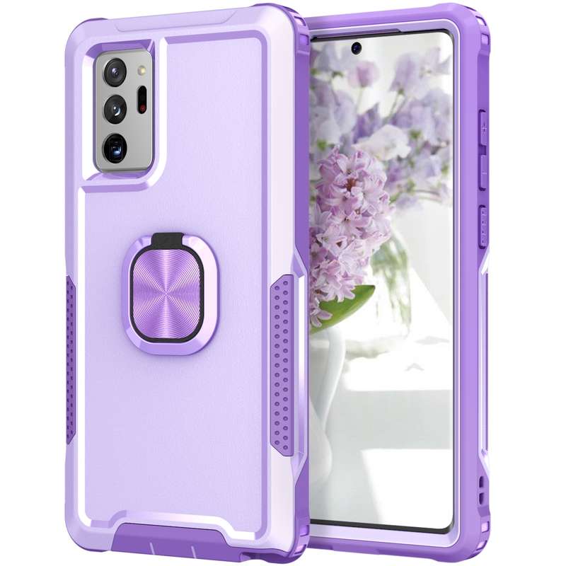 For Samsung Galaxy Note10+ 3 in 1 PC + TPU Phone Case with Ring Holder(Mint Green)