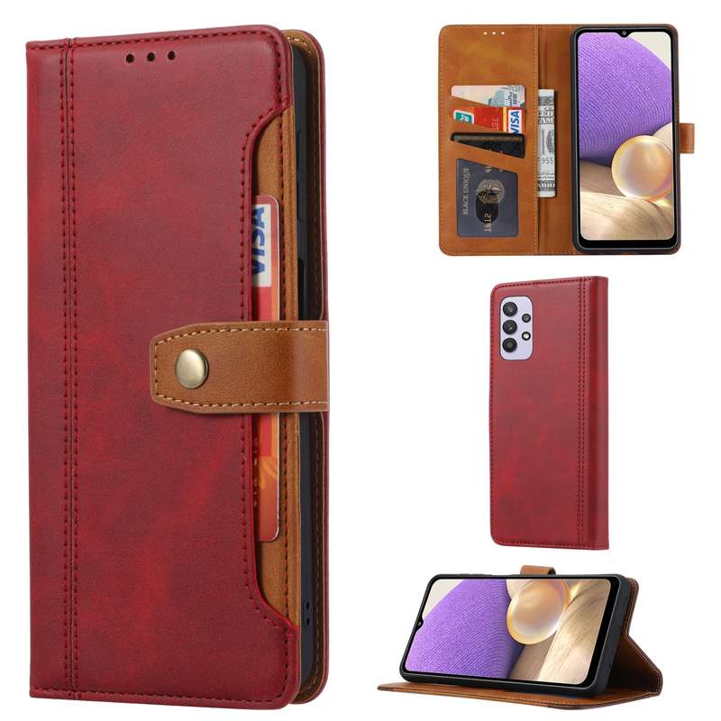 For Samsung Galaxy A33 5G Calf Texture Double Fold Leather Phone Case(Black)