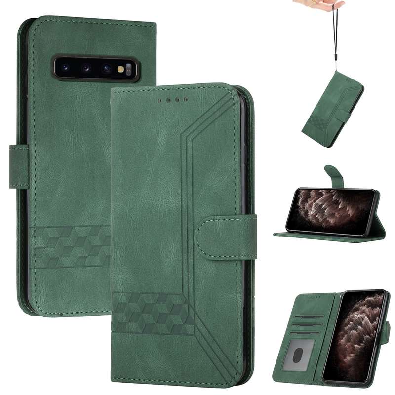 For LG V60 ThinQ 5G Cubic Skin Feel Flip Leather Phone Case(Dark Brown)