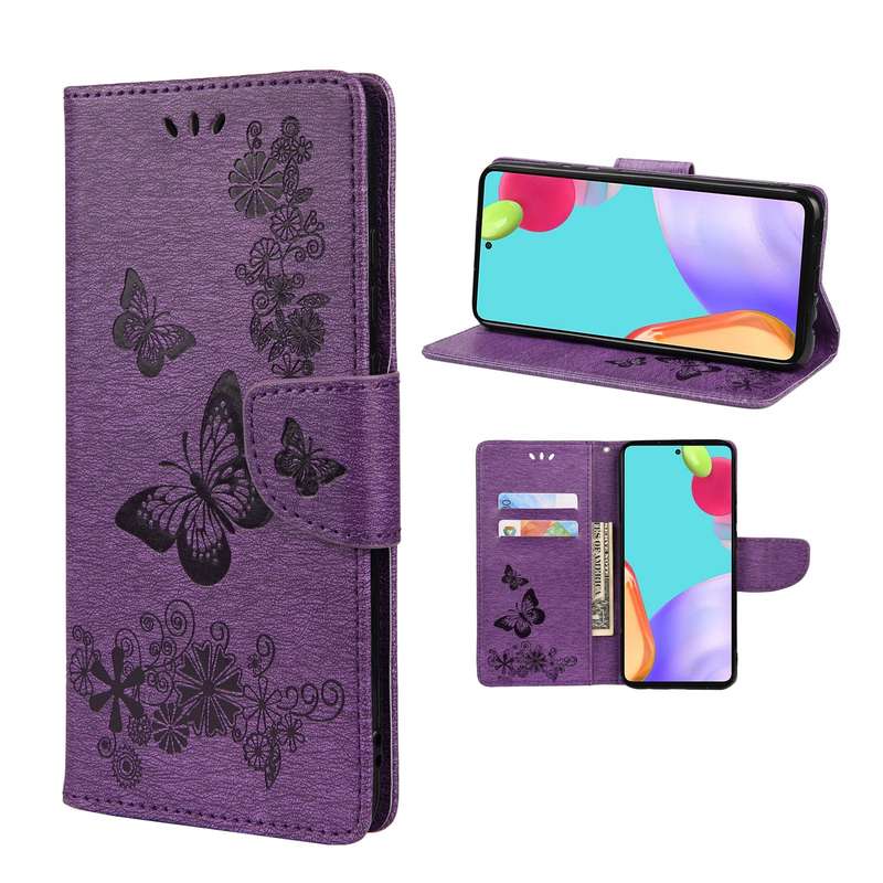 For Samsung Galaxy Tab A8 2021 Painted Leather Tablet Case with 3-Fold Holder(Color Butterfly)