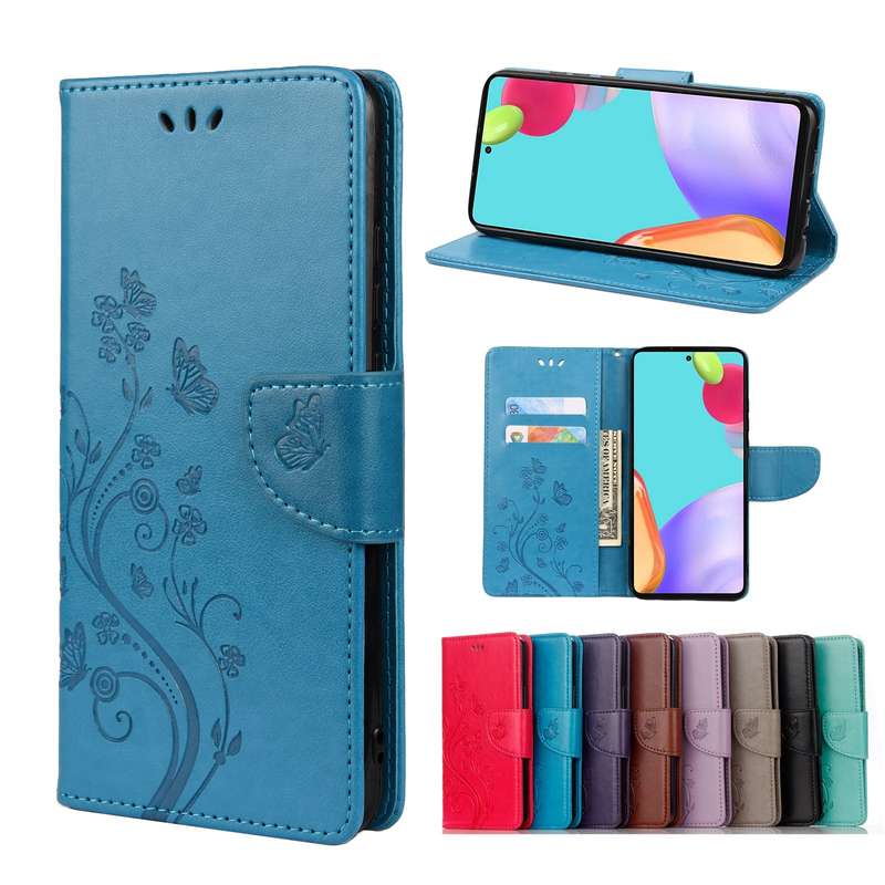 For Samsung Galaxy A33 5G Butterfly Flower Pattern Horizontal Flip Leather Phone Case with Card Slot